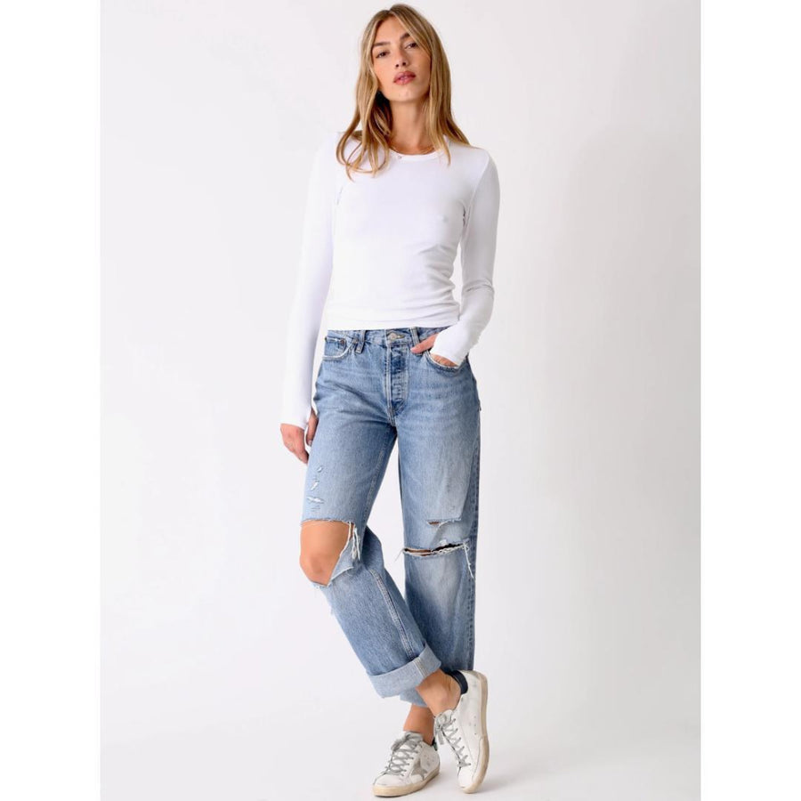 Olivia Rib Top - White - XL - T-shirt