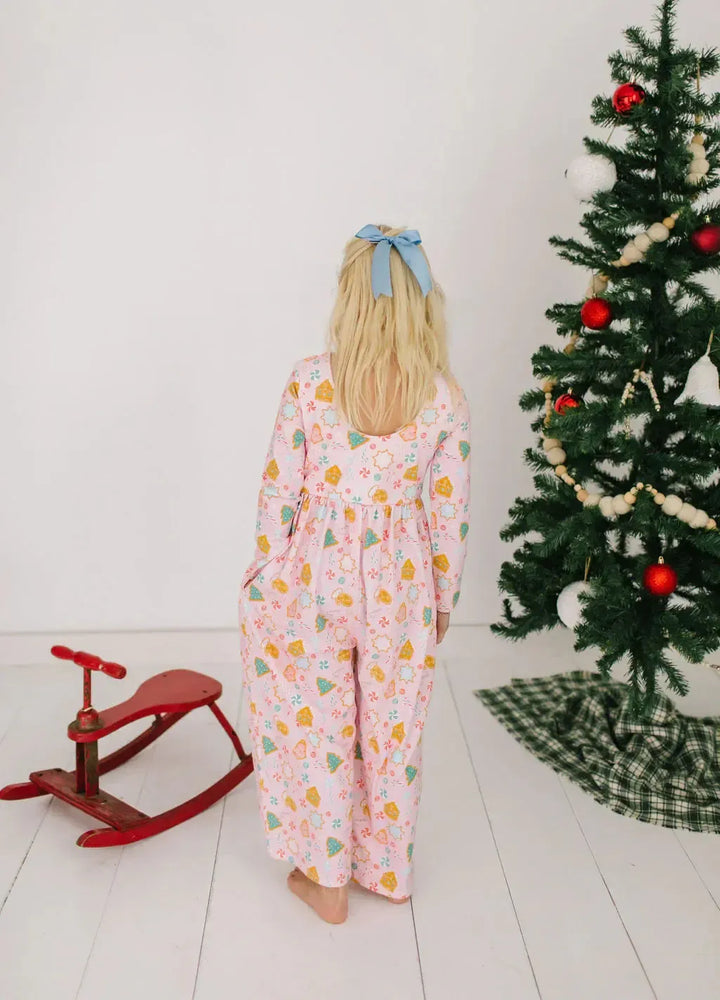 Long Sleeve Leggy Romper - Christmas Cookies