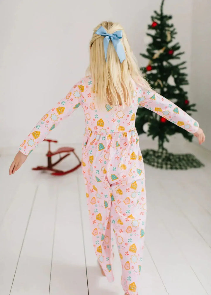 Long Sleeve Leggy Romper - Christmas Cookies