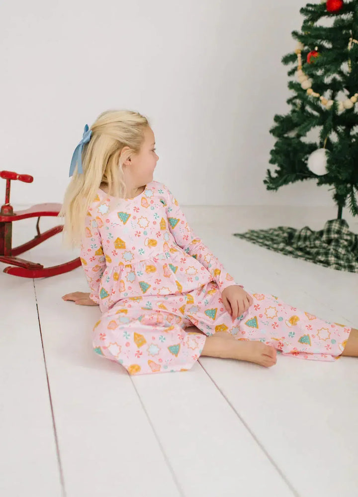 Long Sleeve Leggy Romper - Christmas Cookies