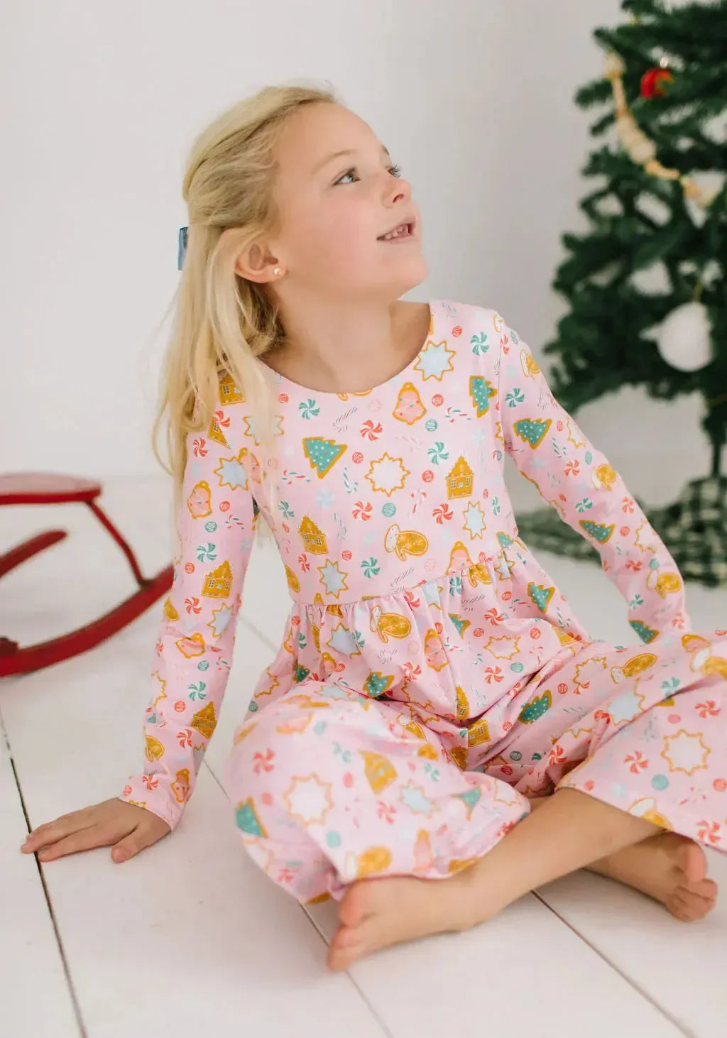 Long Sleeve Leggy Romper - Christmas Cookies
