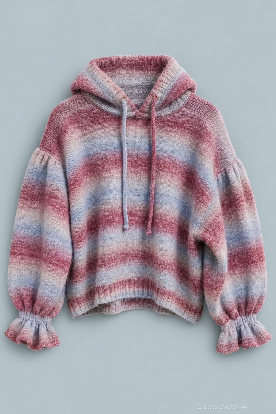 Ombre Striped Hoodie - Blue Combo - Hoodie