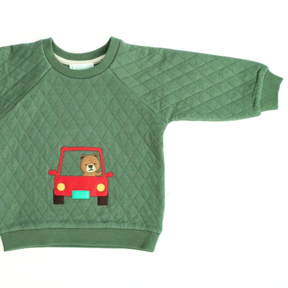 On a Trip Quilted Sweatshirt Pine - Tropic Green - Crewneck Sweatshirt