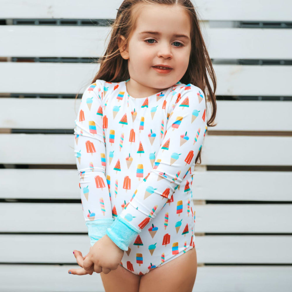 One Piece Long Sleeve - Coney Island Popsicle - One Piece Swim
