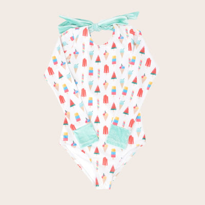 One Piece Long Sleeve - Coney Island Popsicle - One Piece Swim
