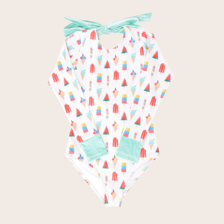 One Piece Long Sleeve - Coney Island Popsicle - One Piece Swim