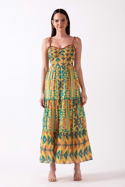 Savari Midi Dress - Turquoise