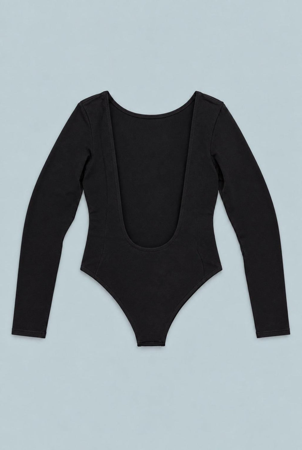 Open Back Long Sleeve Bodysuit - Black - Bodysuit