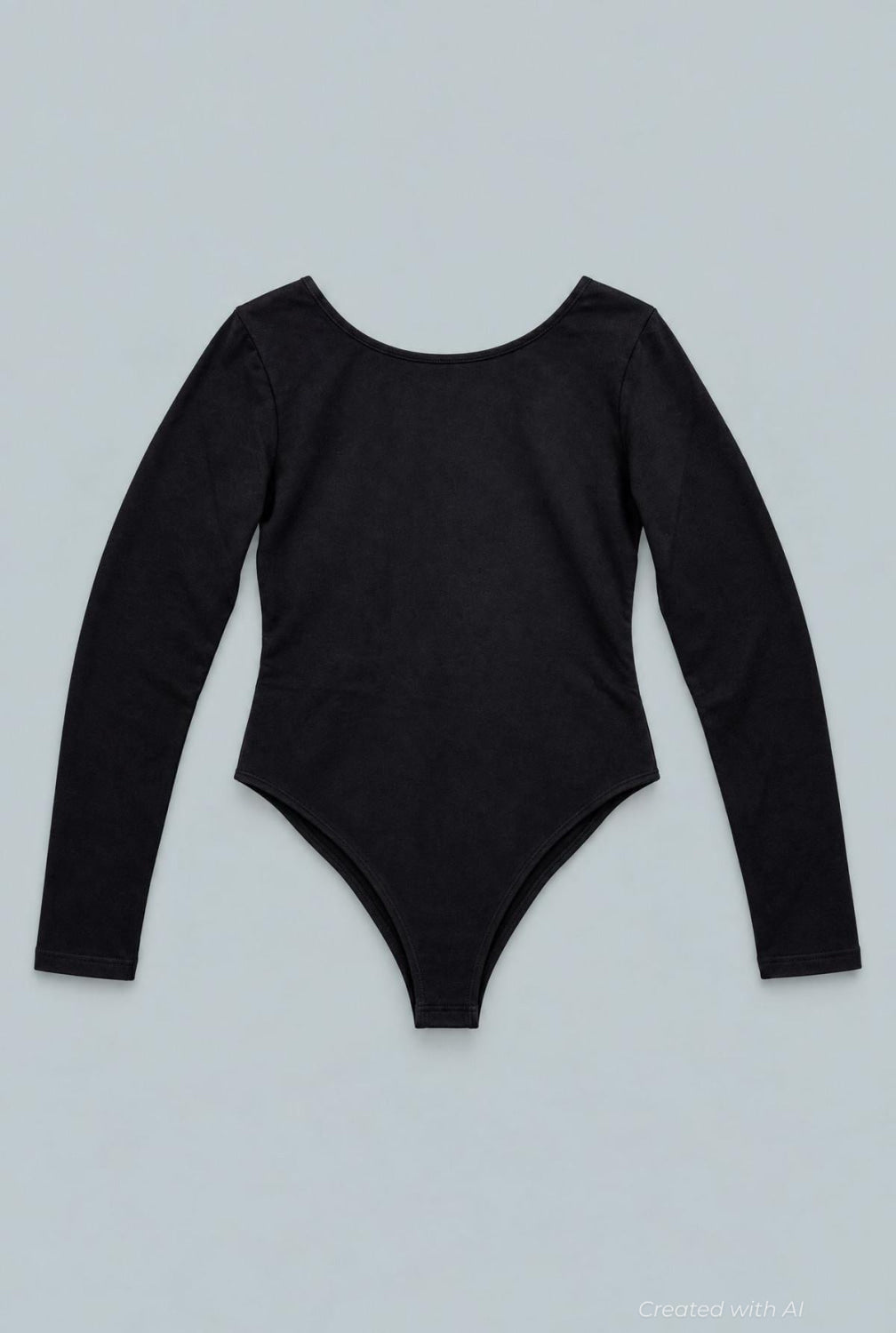 Open Back Long Sleeve Bodysuit - Black - Bodysuit