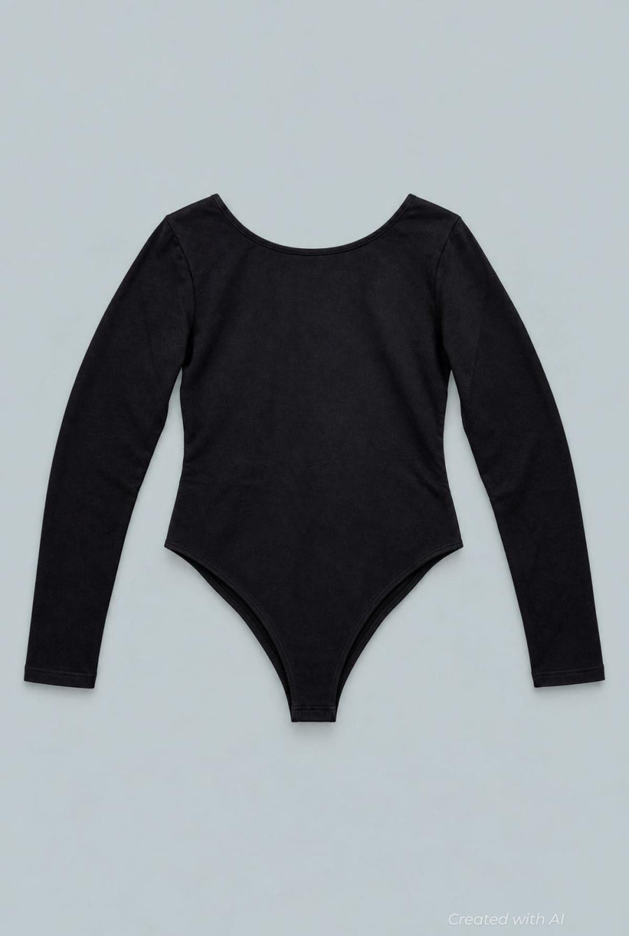 Open Back Long Sleeve Bodysuit - Black - Bodysuit