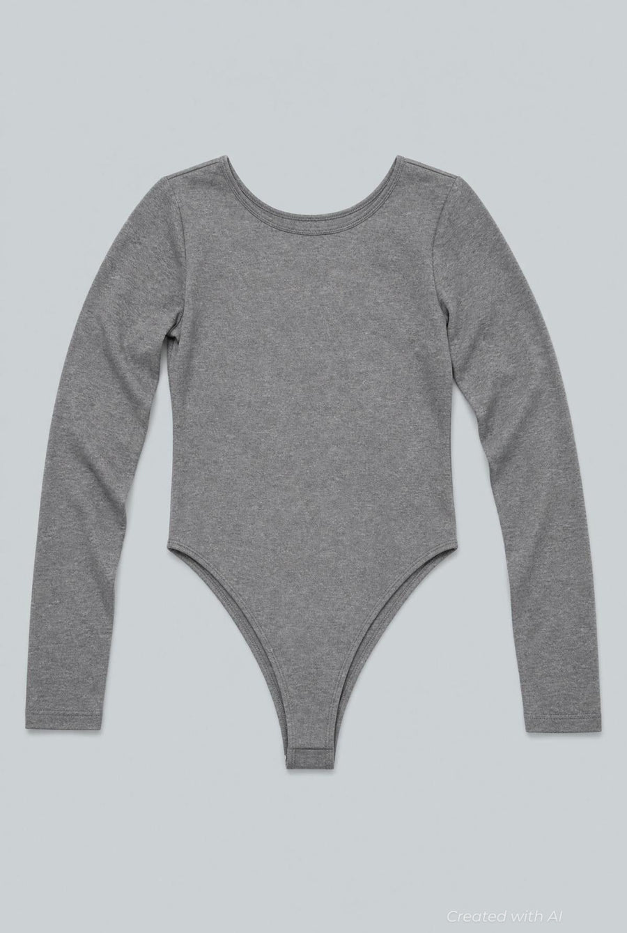 Open Back Long Sleeve Bodysuit - Charcoal - Bodysuit