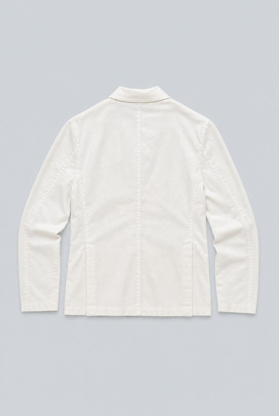 White Cotton Silk Blend Garment Dyed Jacket - White