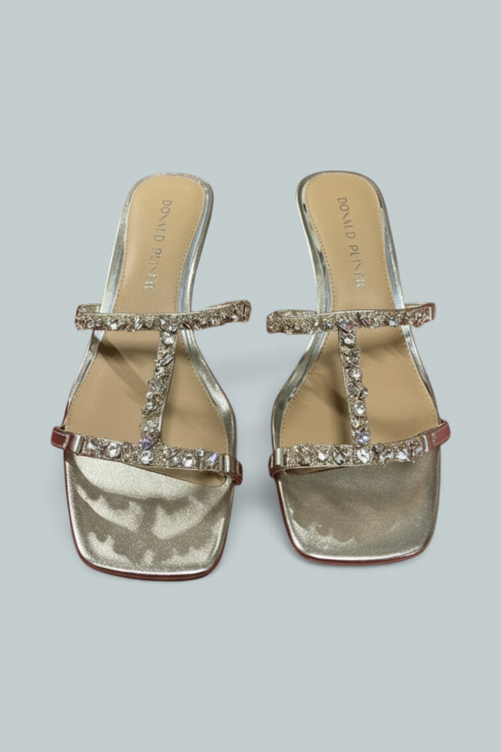 Women's Griffon Kitten Heel Sandals - Platinum