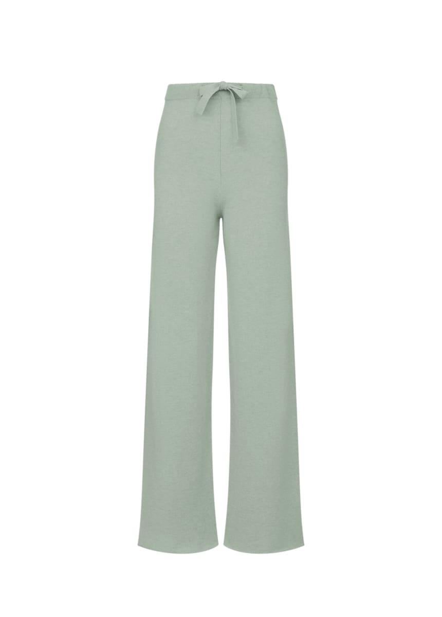 Amaya | Cashmere Wide Leg Trousers - Sage