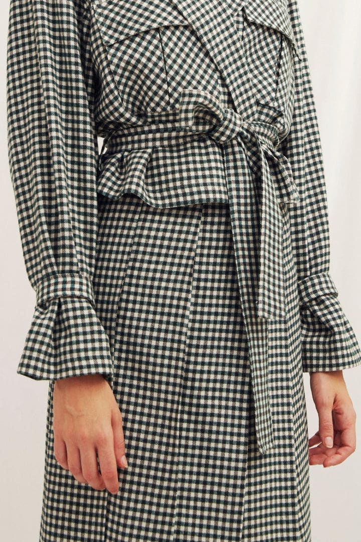 Eliza Plaid Assymetric Skirt - Green
