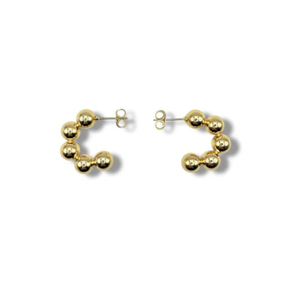 Orbit Bead Hoops - Gold - One Size - Earrings