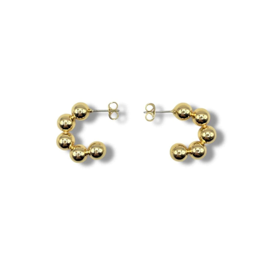 Orbit Bead Hoops - Gold - One Size - Earrings