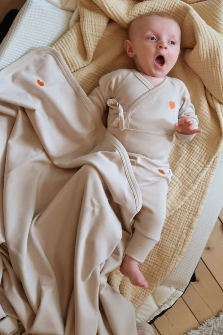 Organic Baby Pants - Sand w/ Hearts - Pants