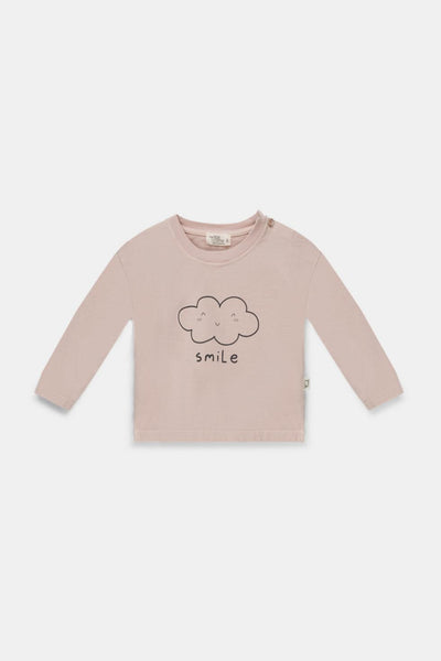 Organic basic print baby t-shirt - Softpink - Shirt