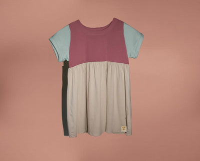 Organic Cotton Color Block Dress - Calb - Dresses