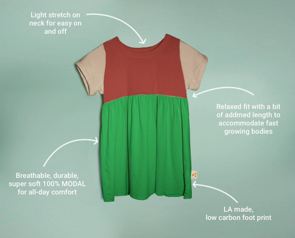 Organic Cotton Color Block Dress - Pali - Dresses