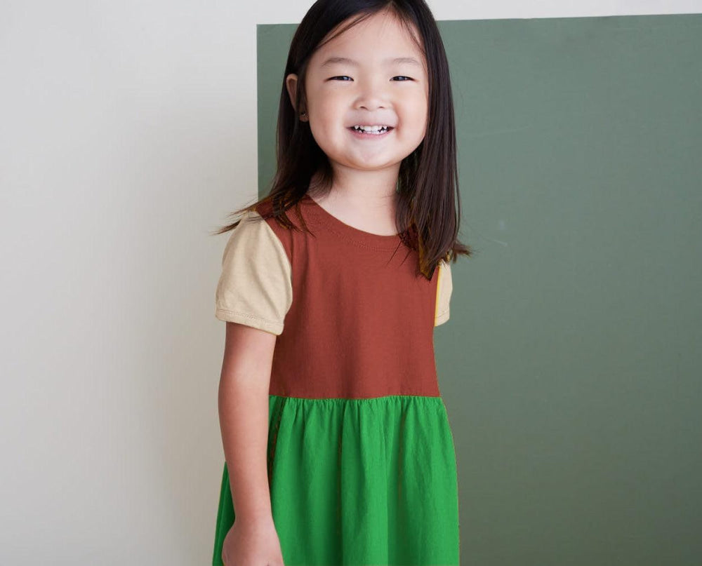 Organic Cotton Color Block Dress - Pali - Dresses