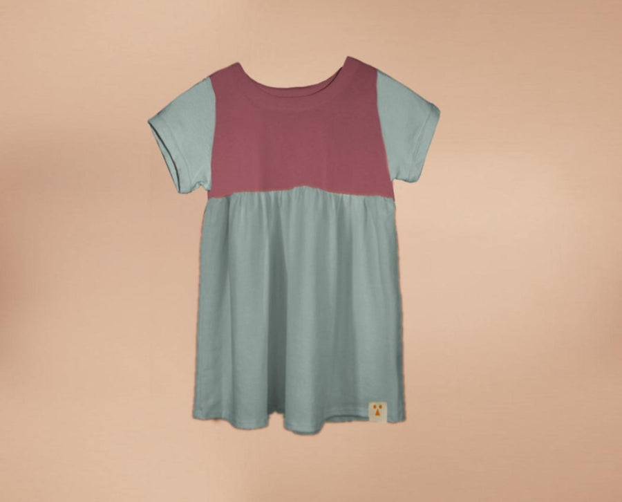 Organic Cotton Color Block Dress - Whilshire-short - Dresses