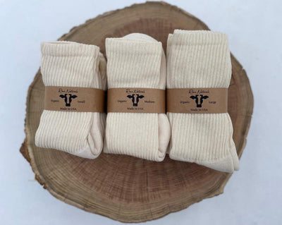 Organic Cotton Crew Socks - 3 Pack - ’Socks - Baby Kids Teen Adult’