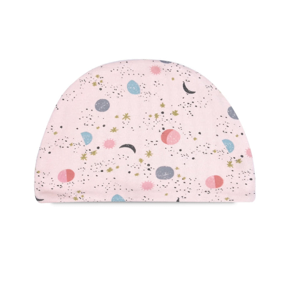 Organic Cotton Hat - Pink moon & stars - Onesize - Hat