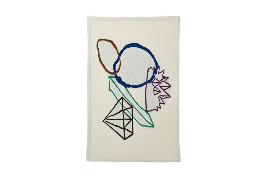 Organic Cotton Intarsia-Knit Blanket - O/S - Blanket