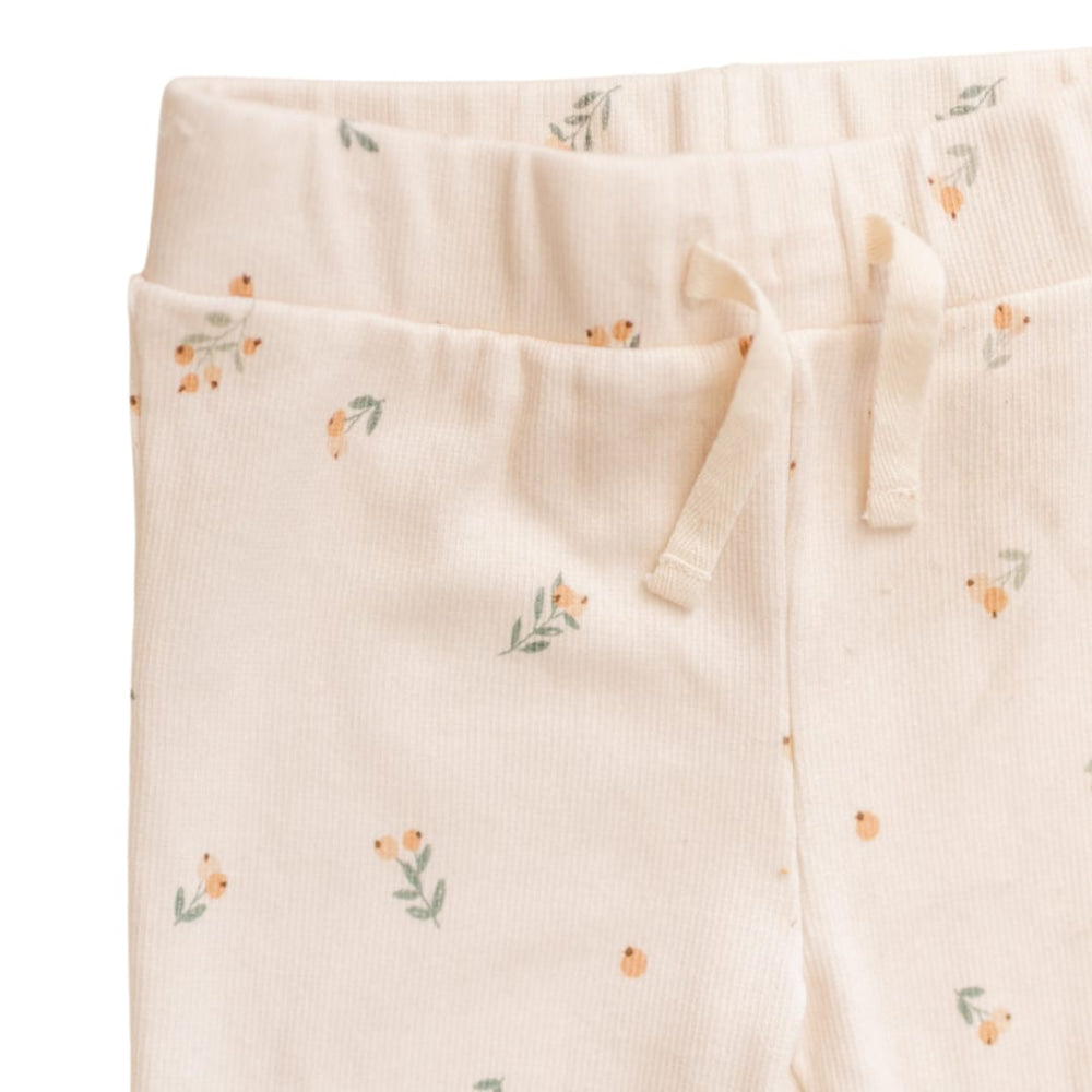 Organic Cotton Modal Rib Legging - Floral Bud - Leggings
