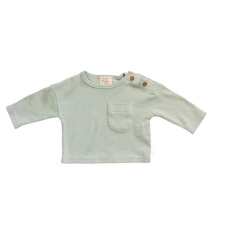 Organic Cotton Modal Rib Long Sleeve Tee - Jade - T-shirt