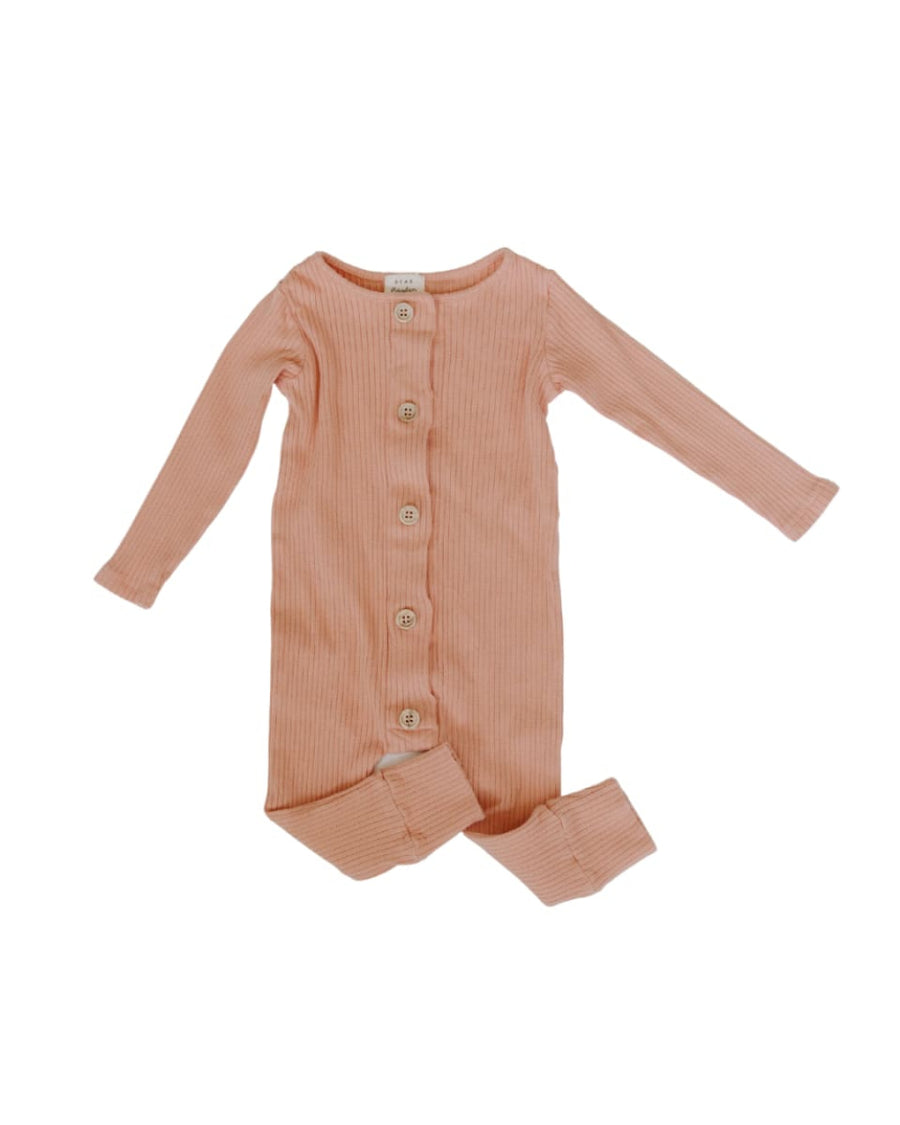 Organic Cotton Rib Magnetic Playsuit - Strawberries And Cream - Playsuit