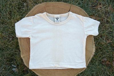 Organic Cotton Short Sleeve Baby T-shirt-Undyed - 0-6 months - ’T-shirt - Baby Kids Teen Adult All Pet’