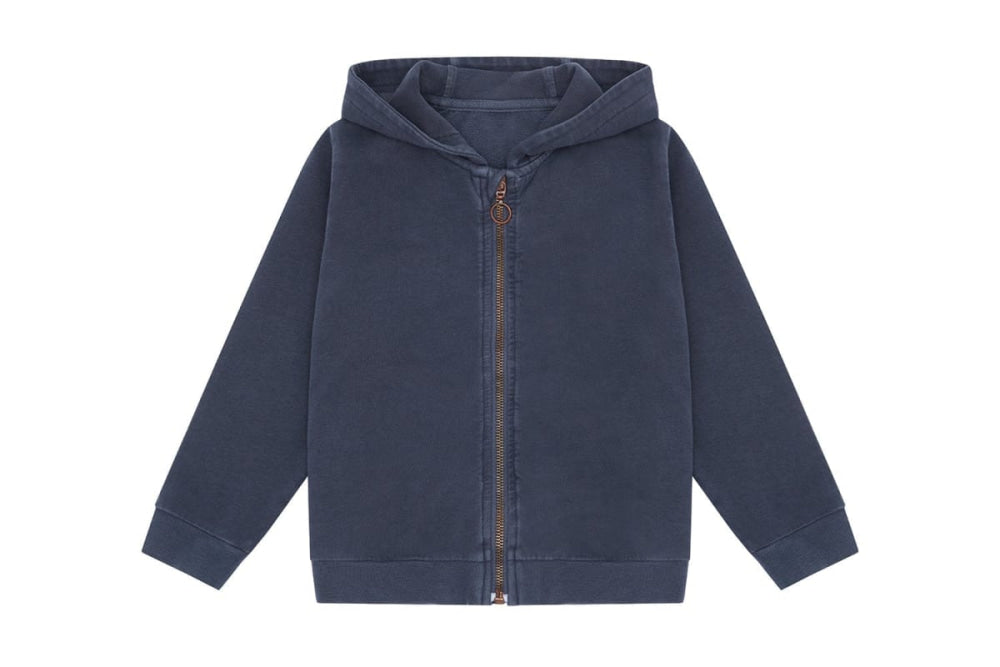 Organic Cotton Zip Up Hoodie - Blue Stone - Palmetto Plant Dye - Hoodie