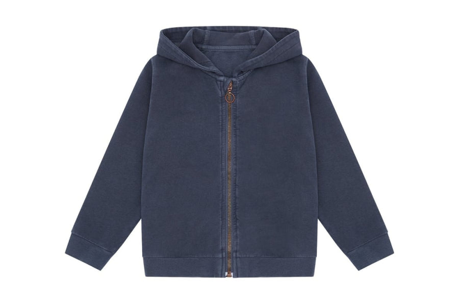 Organic Cotton Zip Up Hoodie - Blue Stone - Palmetto Plant Dye - Hoodie