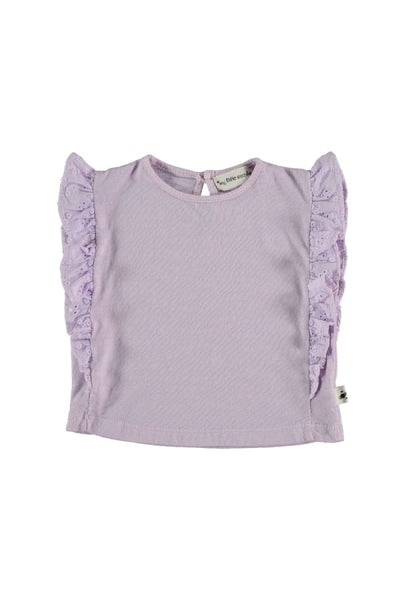 Organic Embroidered Baby T-Shirt - Mauve - 3M - Tank Top
