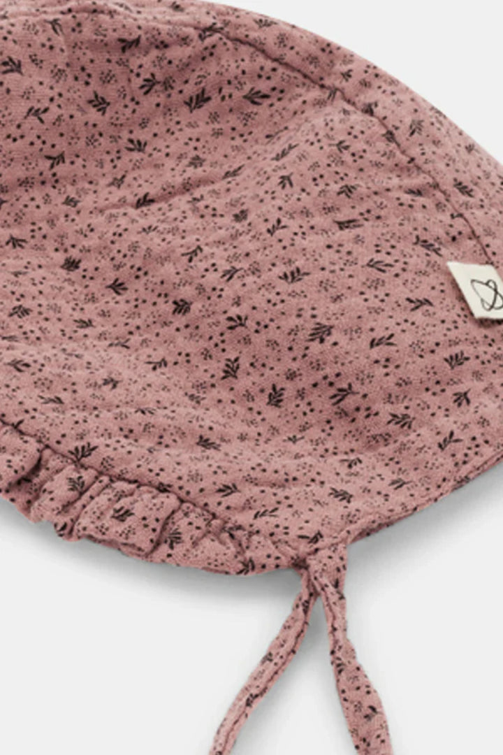 Organic gauze baby bonnet - Pink - Bonnet