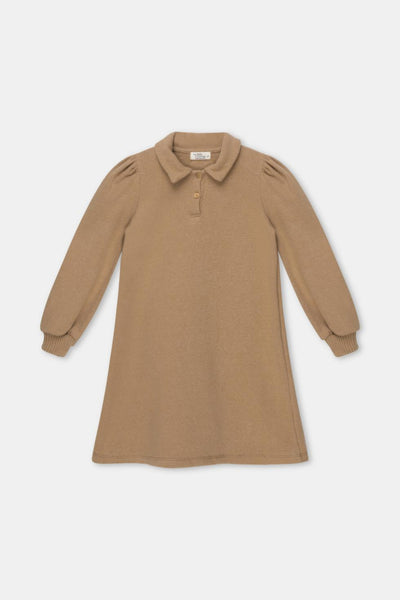 Organic knit dress - Camel - dresses - baby