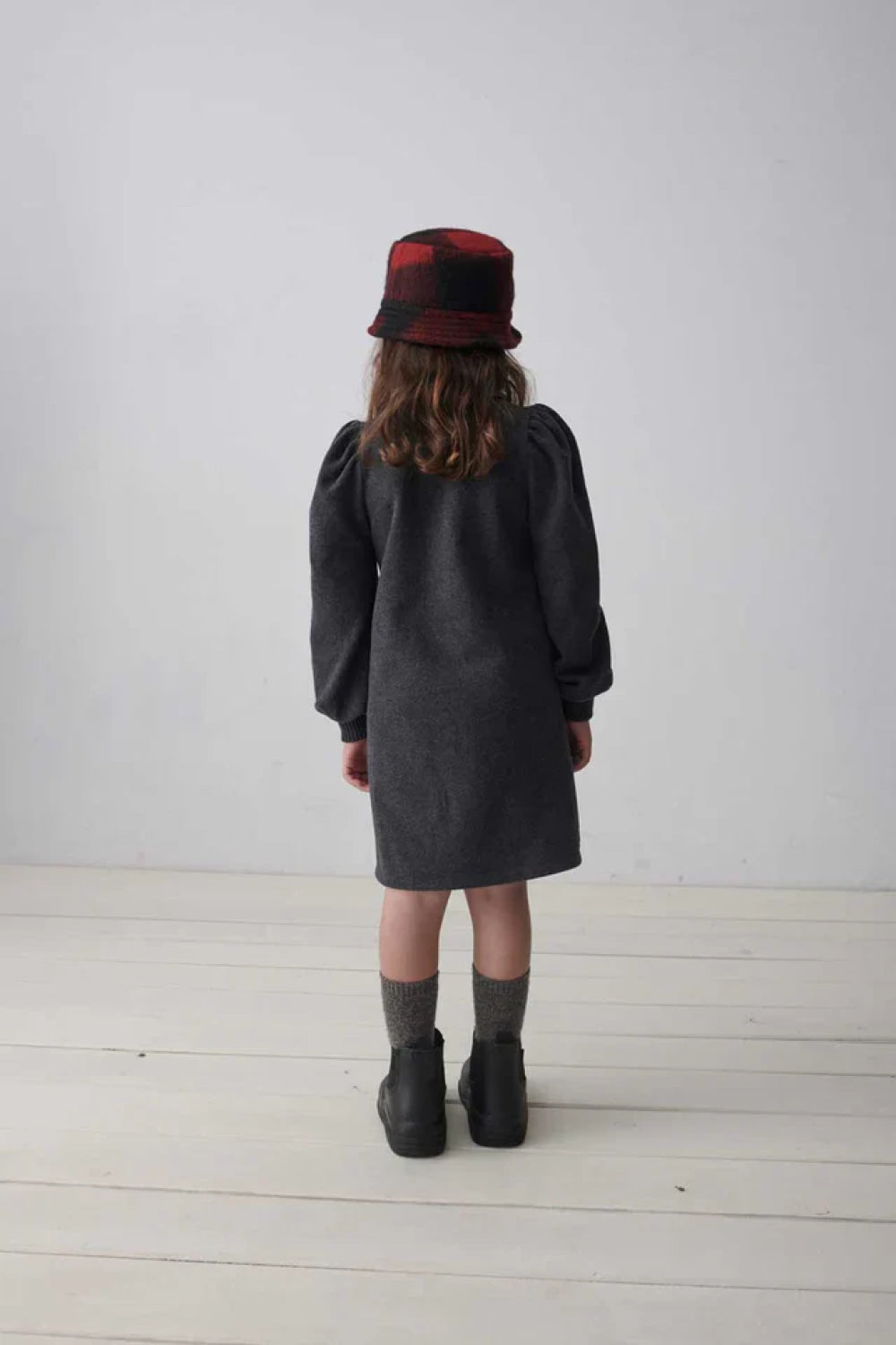 Organic knit dress - Dark grey - dresses - baby