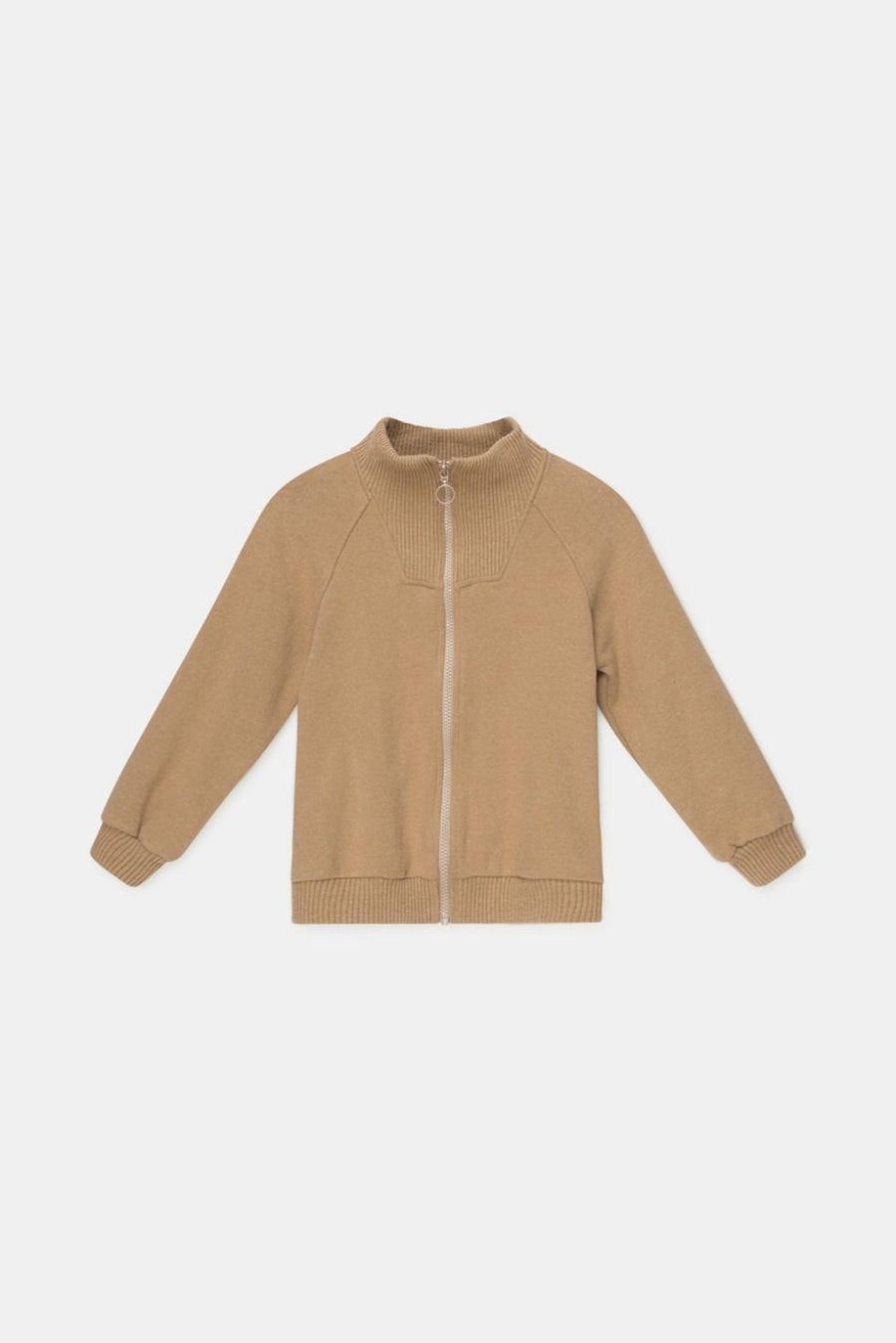 Organic knit jacket - Camel - Zip-up Sweatshirt
