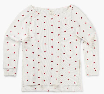 Organic Lounge Top - Tiny Hearts - T-shirt