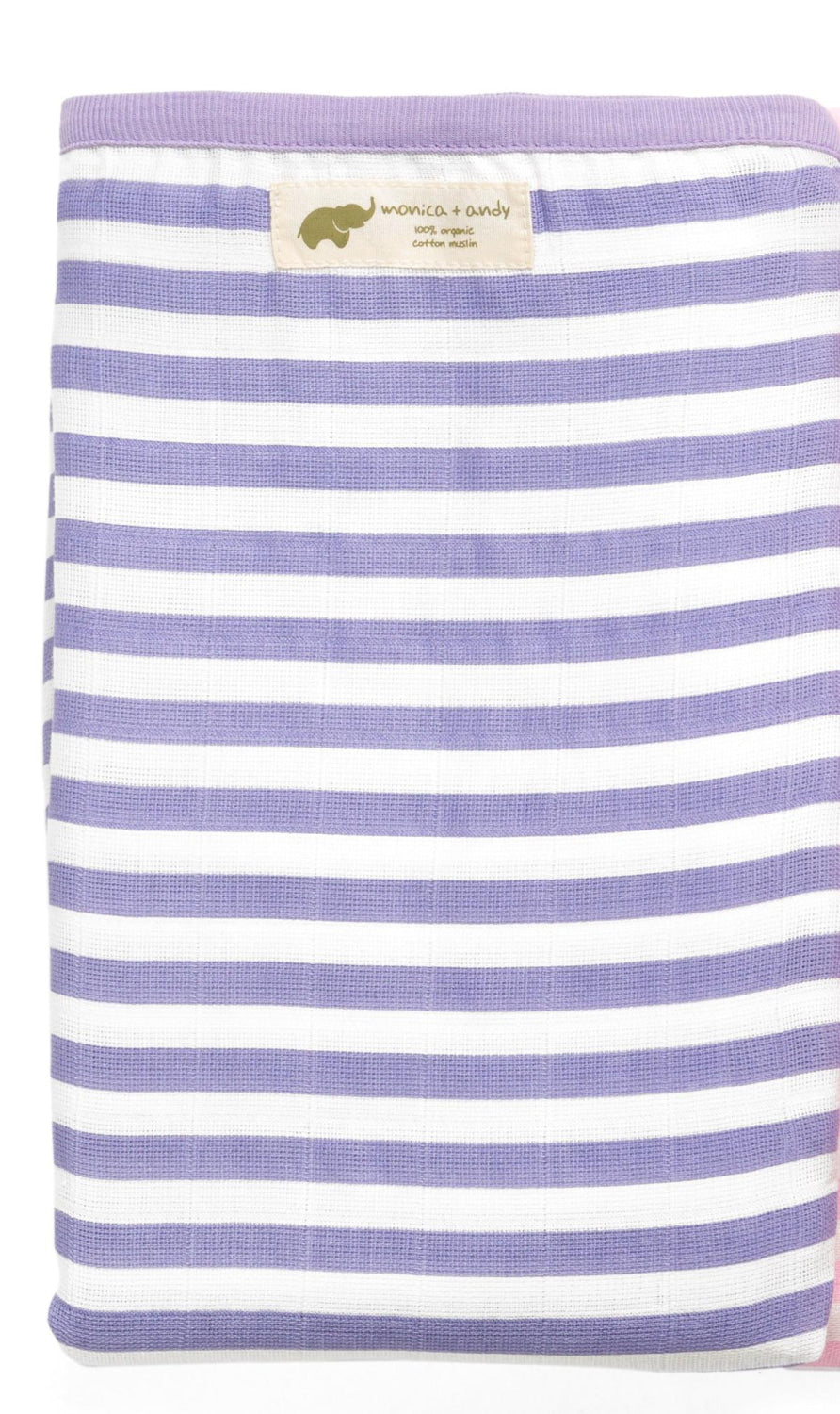 Organic Muslin Swaddle - Purple Stripe - One Size - Swaddle