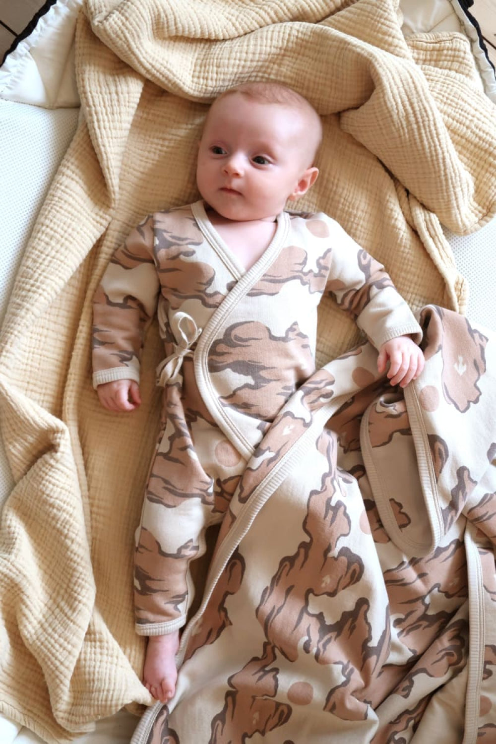 Organic Pima cotton baby blanket - Pink Clouds - One Size - Blanket