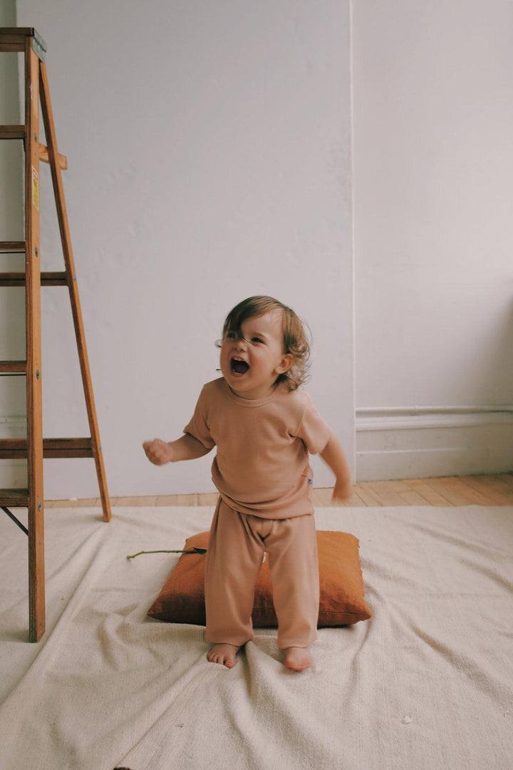 Organic Pima Cotton Kids Lounge Pants - Pink - Pants