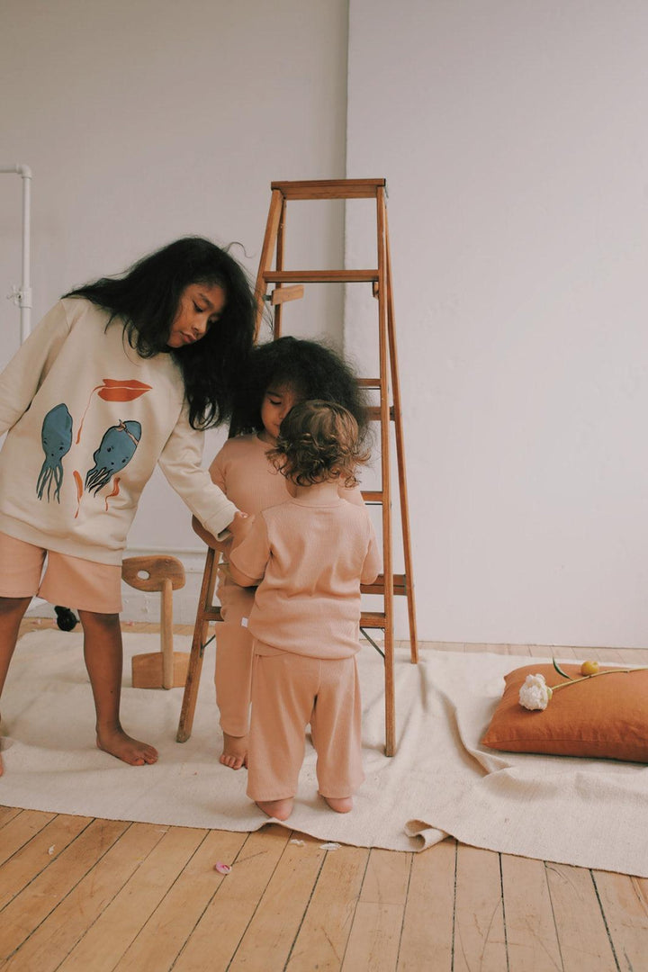 Organic Pima Cotton Kids Lounge Pants - Pink - Pants