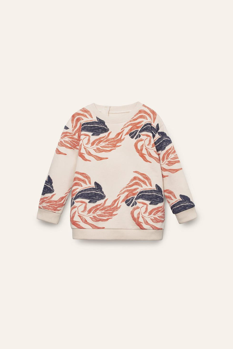 Organic Pima Cotton Sweatshirt - Whale - Crewneck Sweatshirt