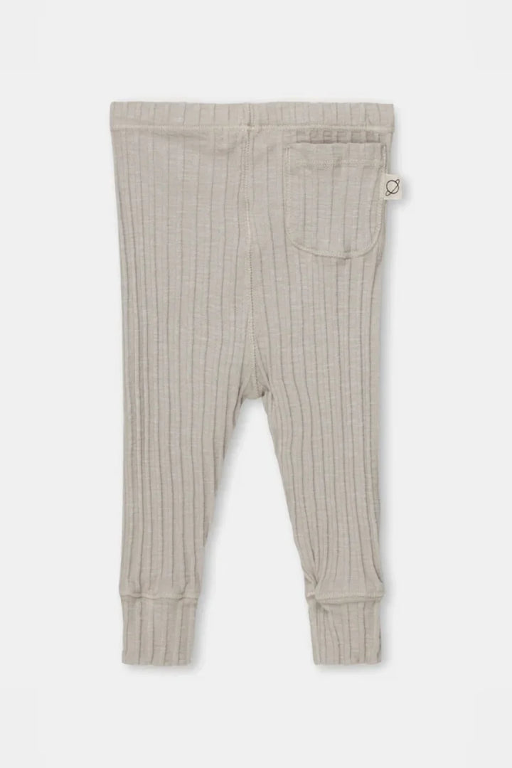 Organic rib baby leggings - Light grey - Leggings