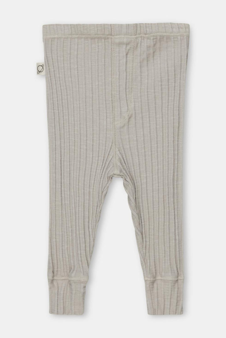 Organic rib baby leggings - Light grey - Leggings