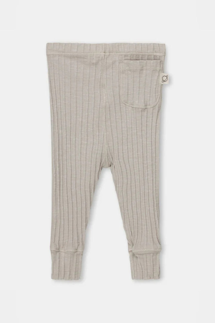 Organic rib baby leggings - Light grey - Leggings